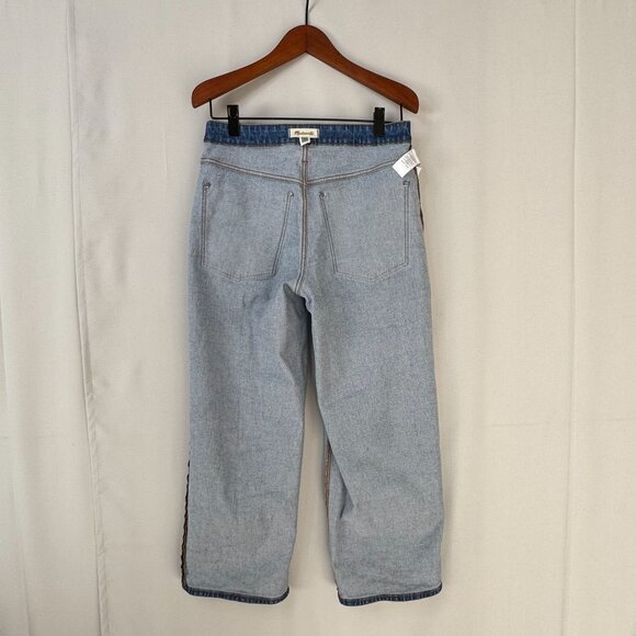 Madewell The Curvy Perfect Vintage Wide Leg Crop Jeans Cresslow Wash Size 30 - Picture 10 of 15
